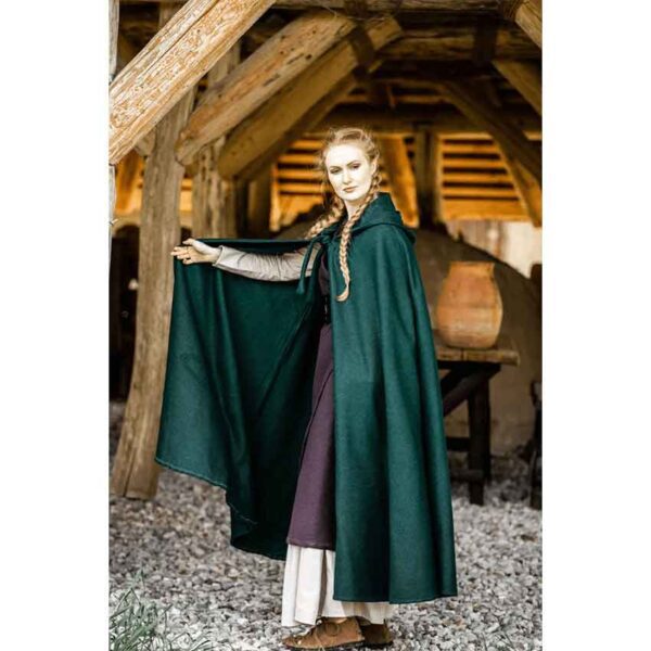 Elinor Classic Medieval Cloak - Green