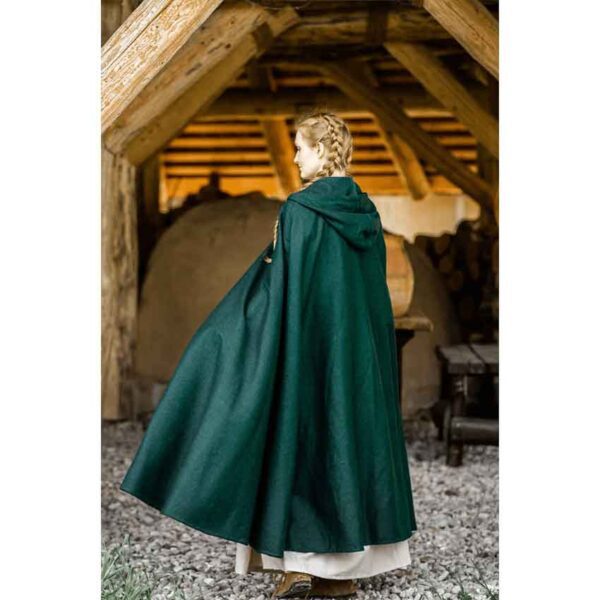 Elinor Classic Medieval Cloak - Green