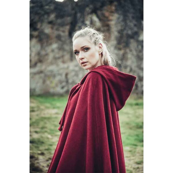 Elinor Classic Medieval Cloak - Red