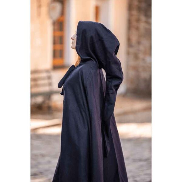 Alma Embroidered Wool Cloak - Blue