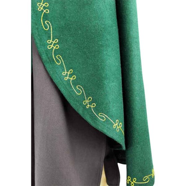 Asidis Hand Embroidered Wool Cloak - Green