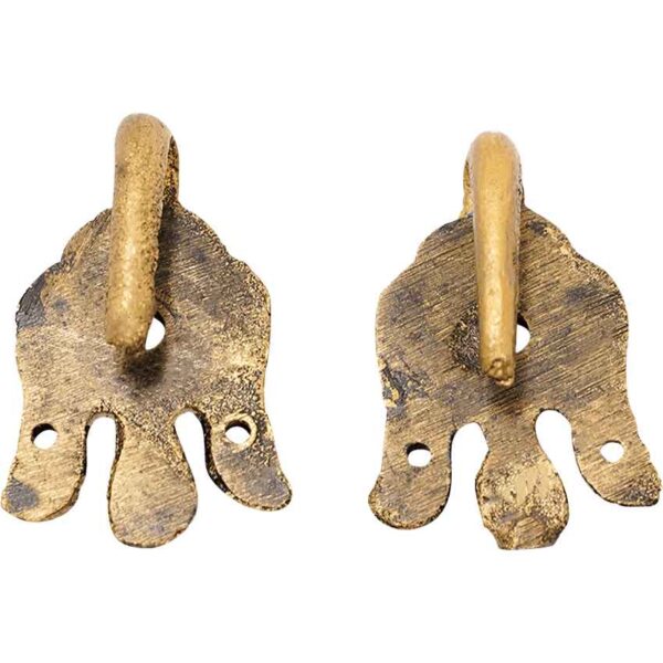 Brass Viking Raven Winingas Hooks - Set of 2