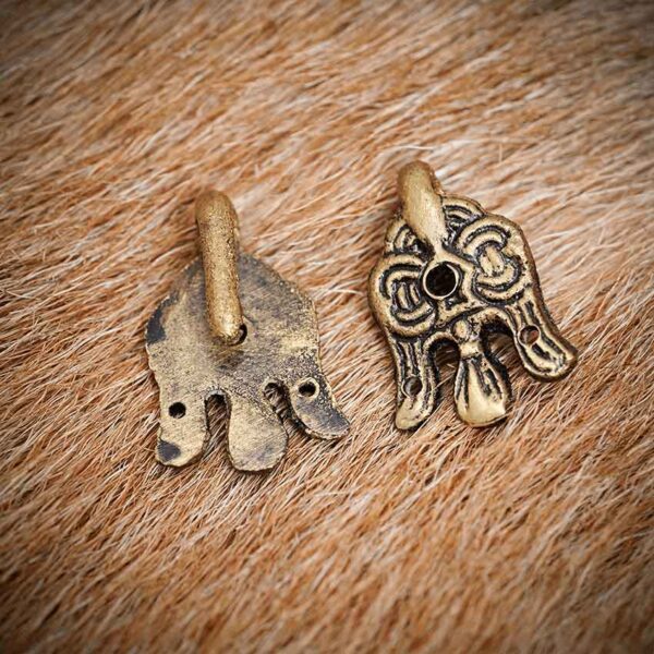 Brass Viking Raven Winingas Hooks - Set of 2