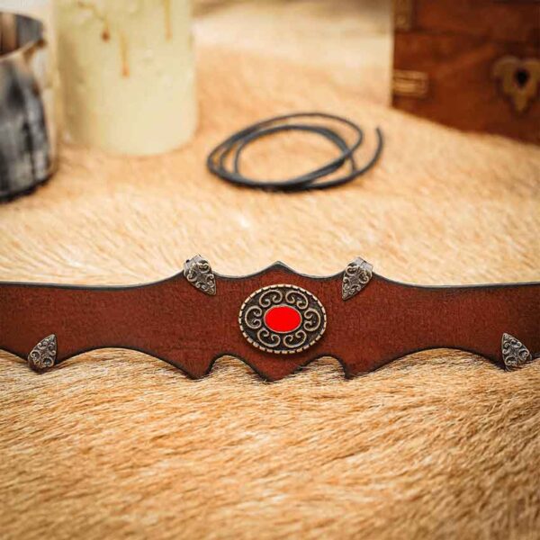 Fantasy Princely Leather Headband - Brown