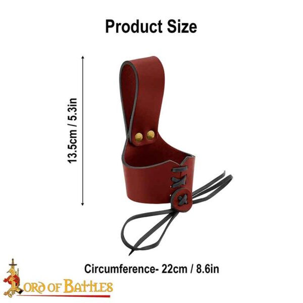 Leather Drinking Horn Holder - Maroon