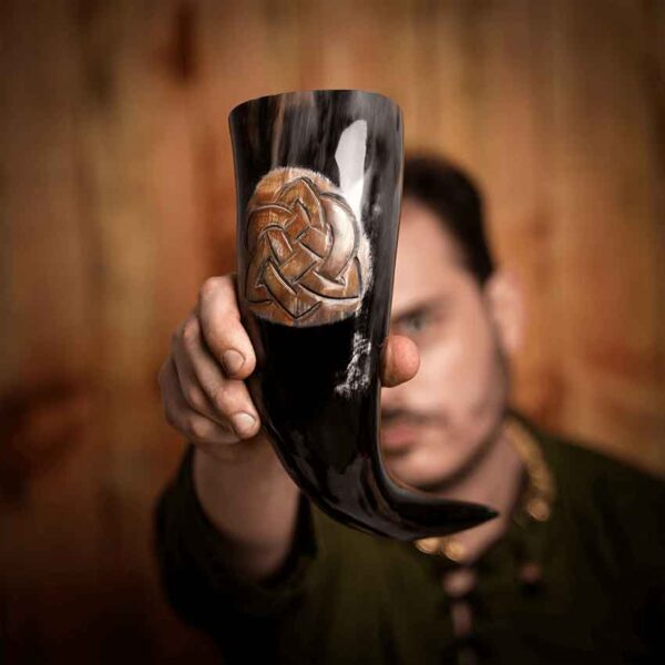 Celtic Knotwork Drinking Horn