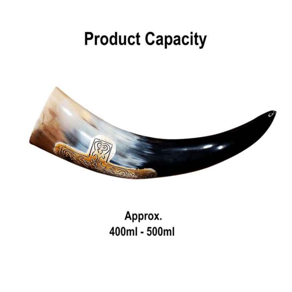 Engraved Cross Drinking Horn