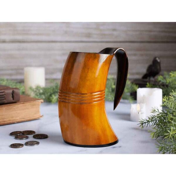 Medieval Viking Beer Horn Tankard