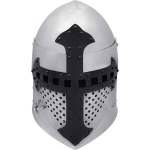 Crusader Knight Bascinet Helmet - 14 Gauge