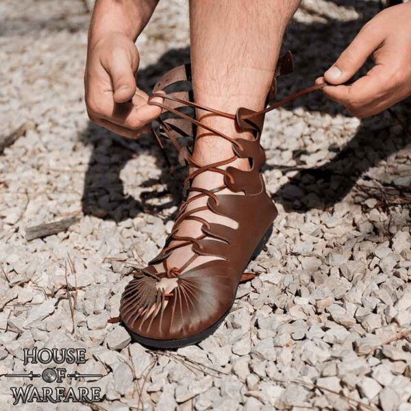 Atticus Tall Roman Sandals - Brown