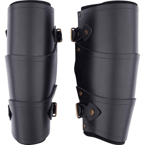 Battle Archeress Leather Bracers - Black