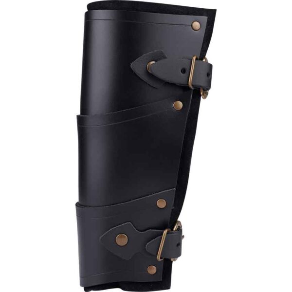 Battle Archeress Leather Bracers - Black