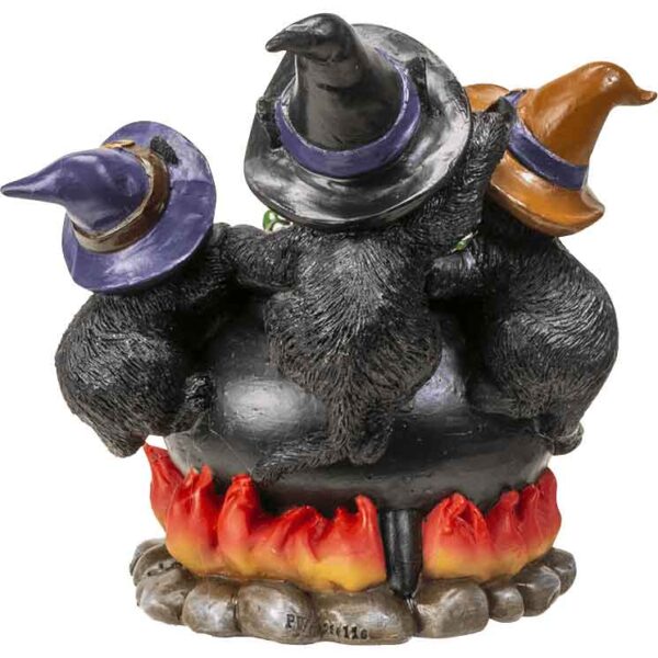 Witchy Kittens and Cauldron Statue