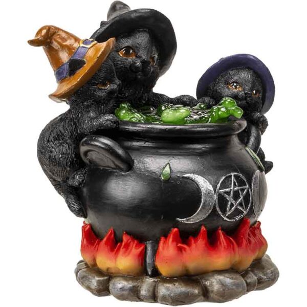 Witchy Kittens and Cauldron Statue