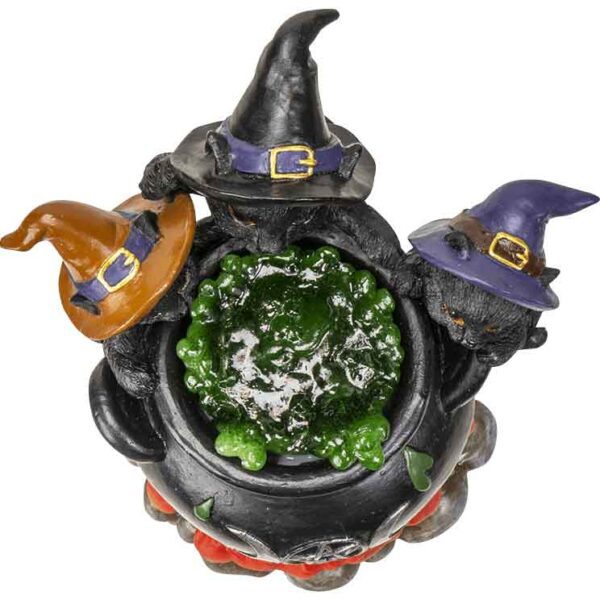 Witchy Kittens and Cauldron Statue