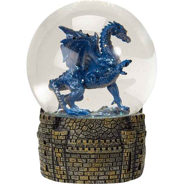 Midnight Blue Dragon Water Globe