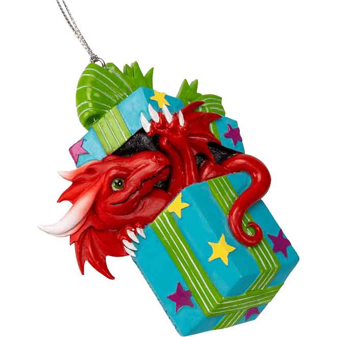 Dragon In Gift Christmas Ornament