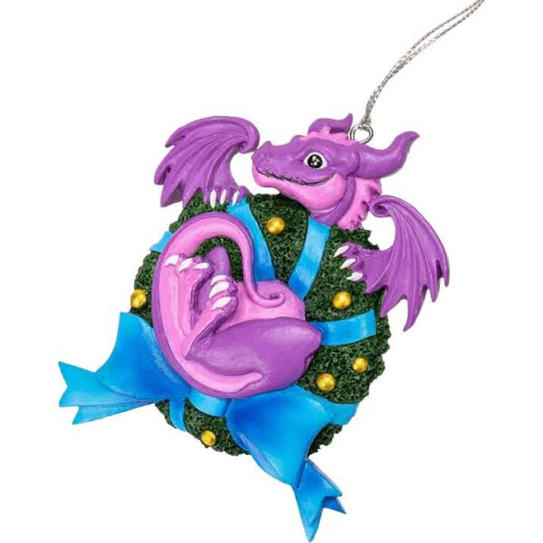 Cute Dragon Wreath Christmas Ornament