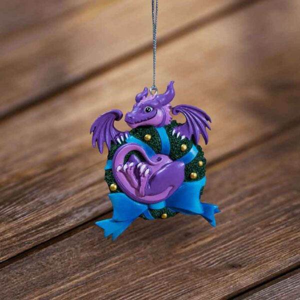 Cute Dragon Wreath Christmas Ornament