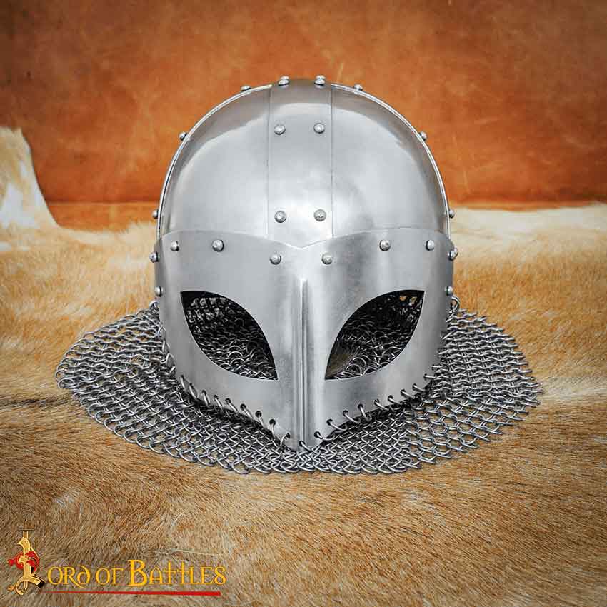 Viking Vendel Helmet with Chainmail