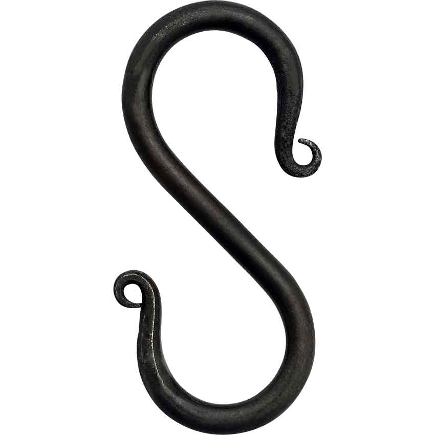 Iron Hand Forged Medieval S Hooks - Set of 5 - Medium