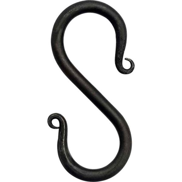 Iron Hand Forged Medieval S Hooks - Set of 5 - Small