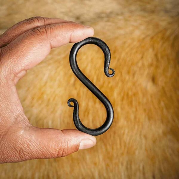 Iron Hand Forged Medieval S Hooks - Set of 5 - Small