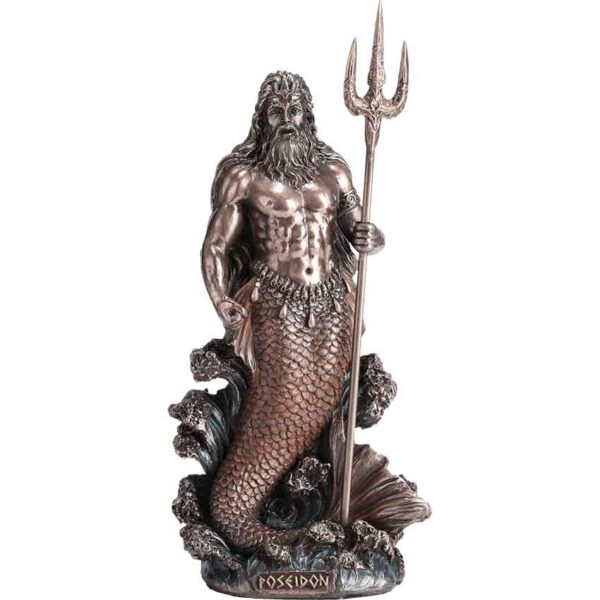 Bronze Poseidon Greek God Statue