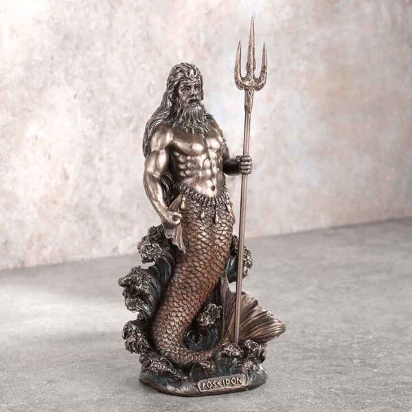 Bronze Poseidon Greek God Statue