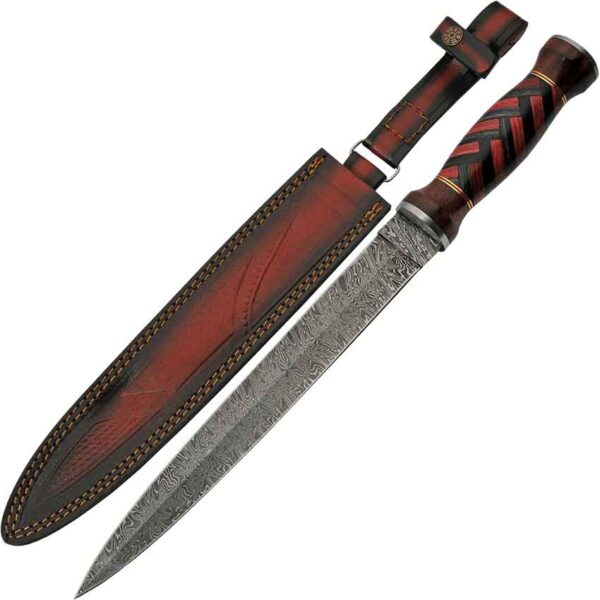 Red and Black Braided Hunter Knife