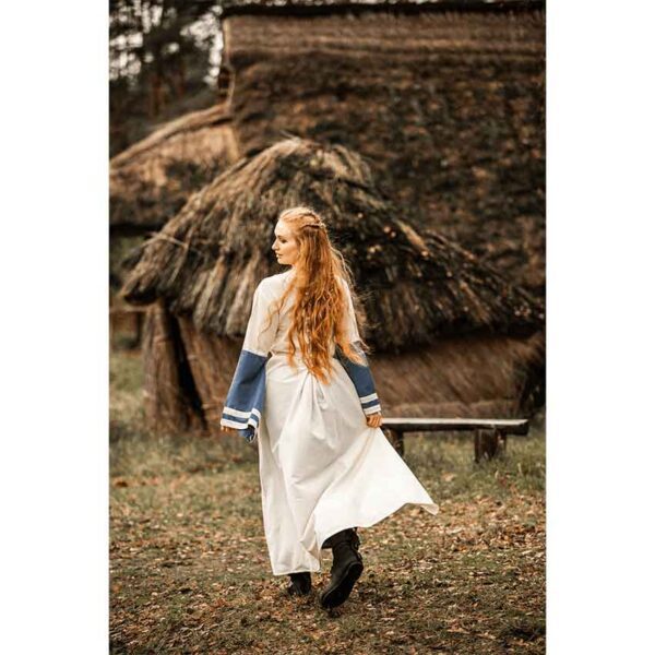 Dorothea Medieval Dress - Natural/Blue