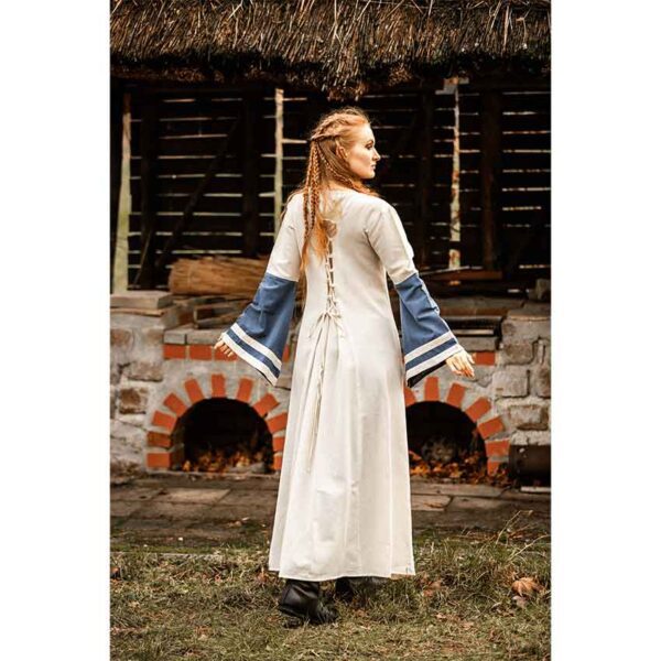 Dorothea Medieval Dress - Natural/Blue