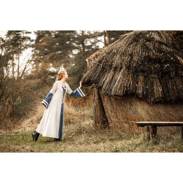 Dorothea Medieval Dress - Natural/Blue