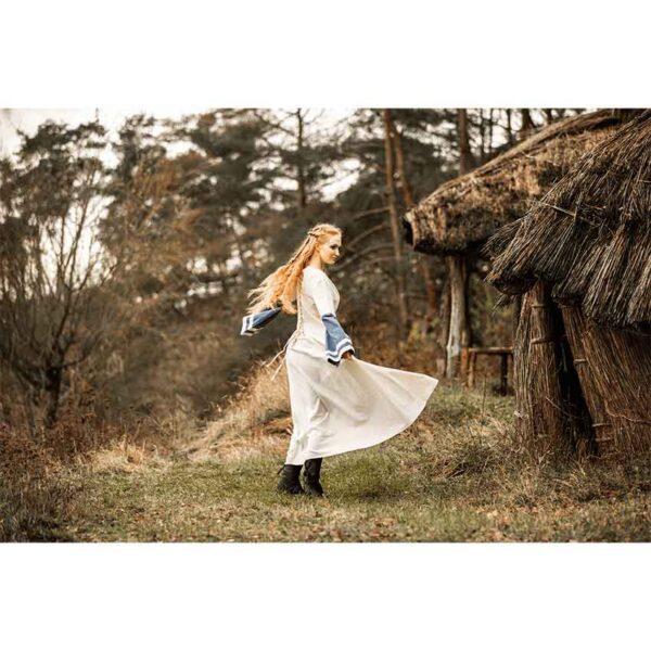 Dorothea Medieval Dress - Natural/Blue