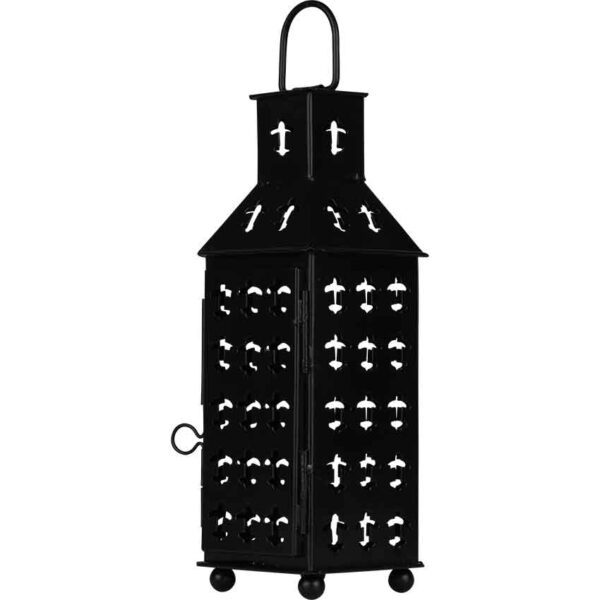 Black Fleur Medieval Iron Lantern