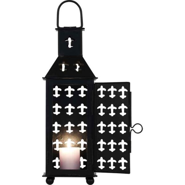 Black Fleur Medieval Iron Lantern