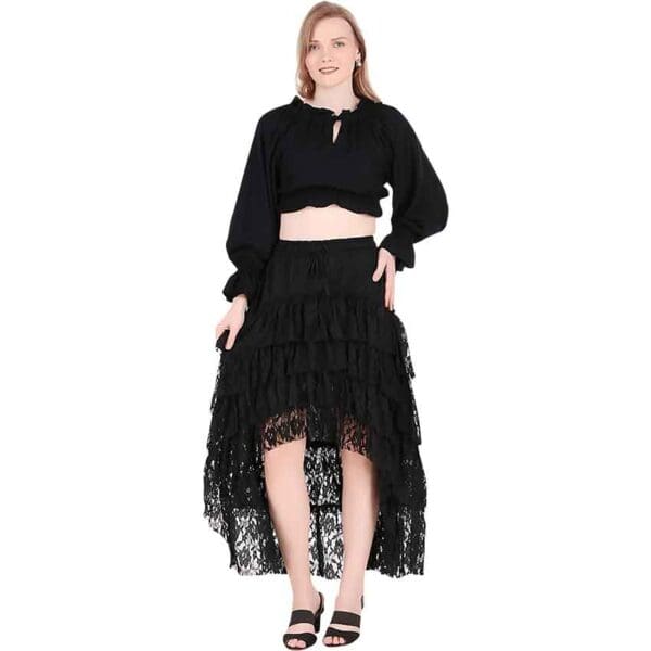 High-Low Fantasy Lace Skirt