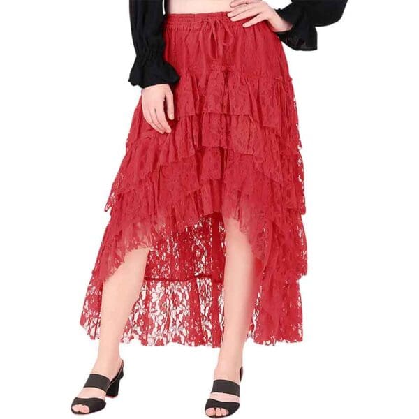 High-Low Fantasy Lace Skirt