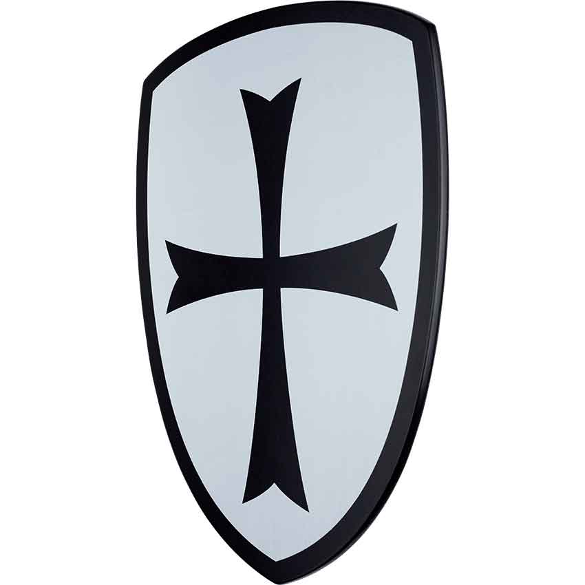 Mini Wooden White and Black Crusader Shield