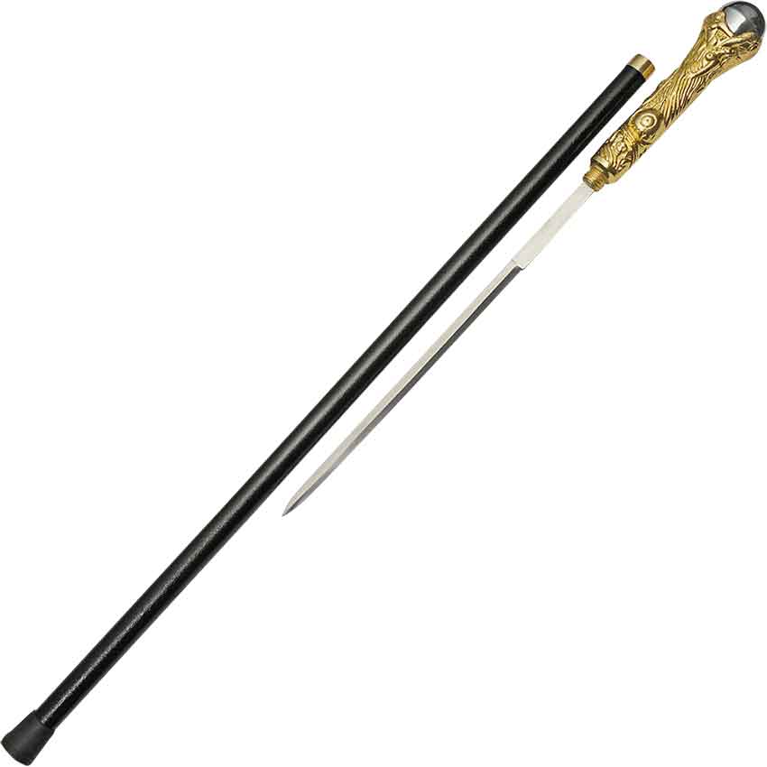 Gold Merlin Sword Cane