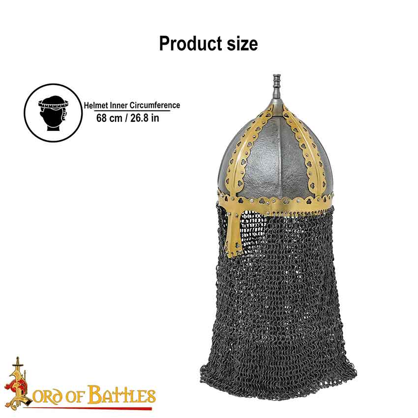 Handmade Gnezdovo Viking shops Helmet ( 20 Gauge ) with Brass Rivets And With Butted Chainmail ( 10 MM 16 Gauge ) | Halloween Gift |