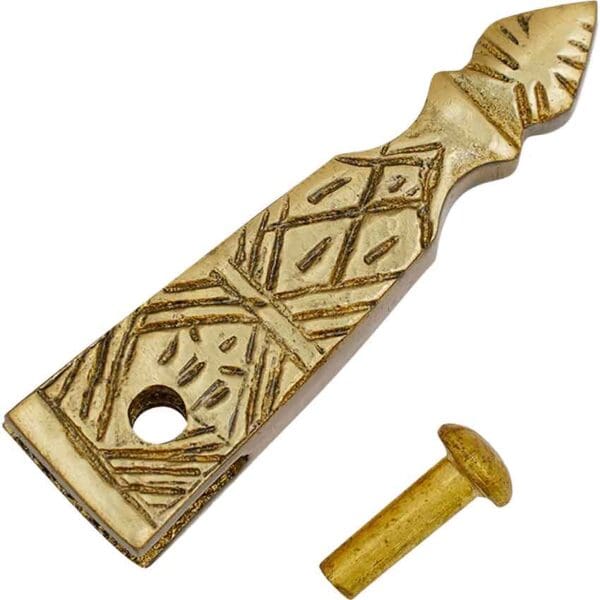 Medieval Brass Belt End