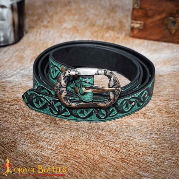 Dragoslav Embossed Noble's Belt - Green