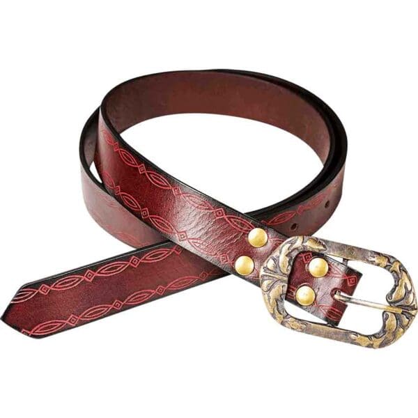 Embossed Strider Belt - Maroon