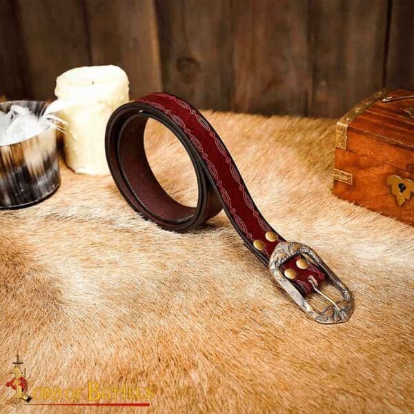 Embossed Strider Belt - Maroon