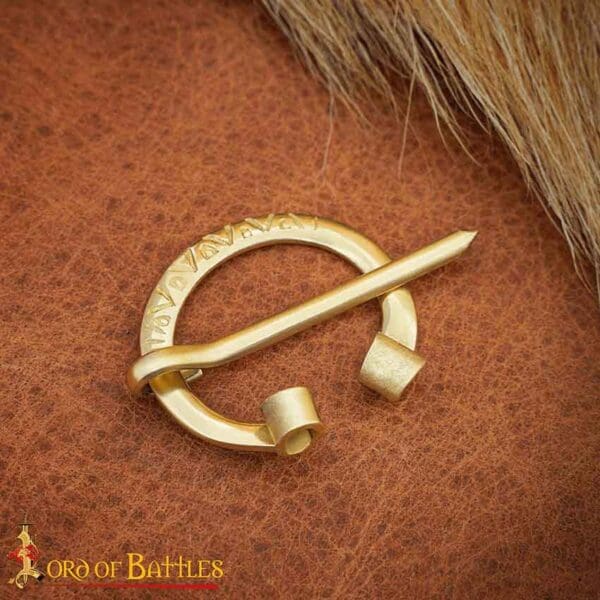 Small Viking Brass Cloak Pin