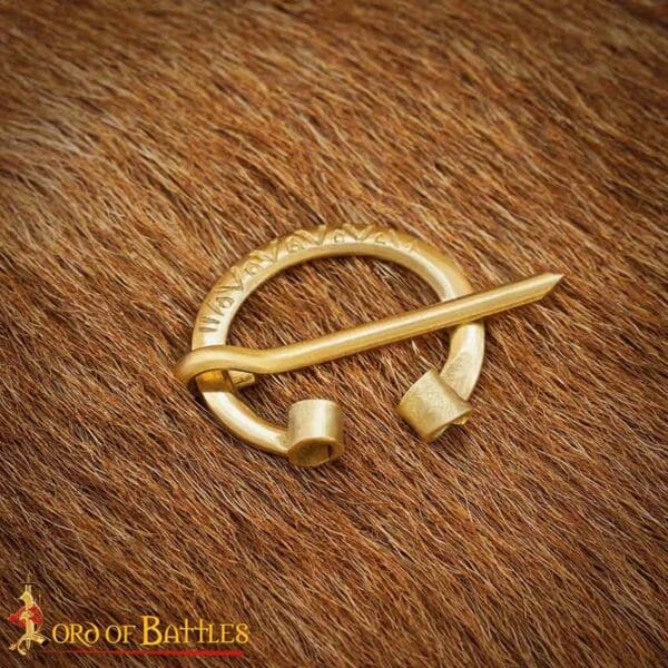 Small Viking Brass Cloak Pin