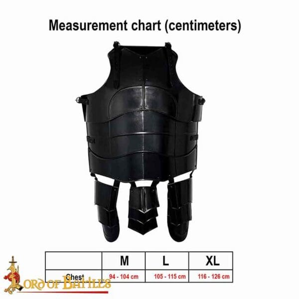 Randolf Steel Cuirass with Tassets - Blackened