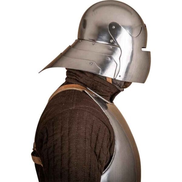 15th Century German Full Visor Sallet Helmet - Polished