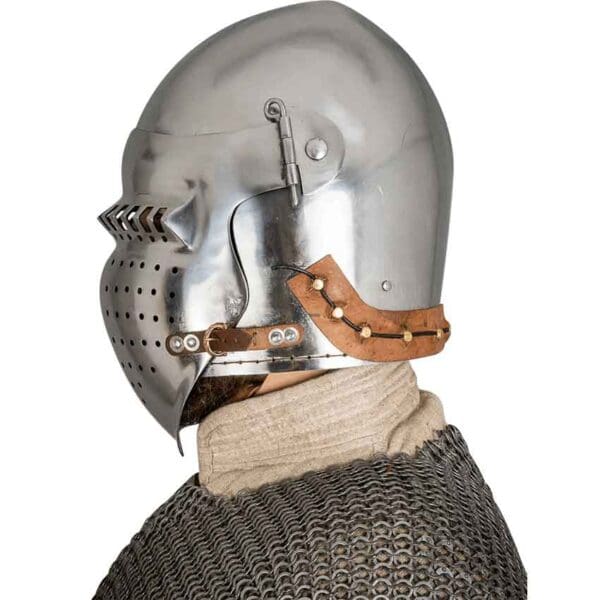 Knights Bascinet Helmet with Visor - Polished